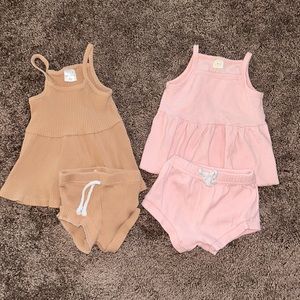 Babygirl little one shop ribbed tank top shorts 2 piece matching sets bundle